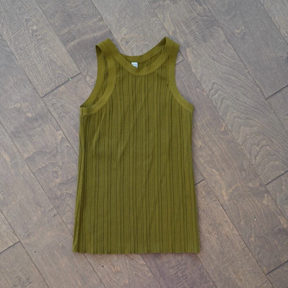 Toteme Olive Green Ribbed Tank Top - Picture 6 of 9